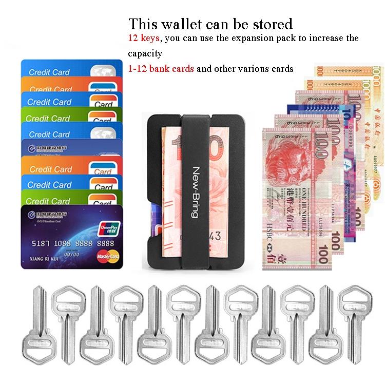 Multifunctional Edc Wallet For Keys & U Disk New Bring Metal Card Holder - Black