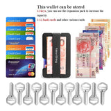 Multifunctional Edc Wallet For Keys & U Disk New Bring Metal Card Holder - Black - 45-Degree Angle
