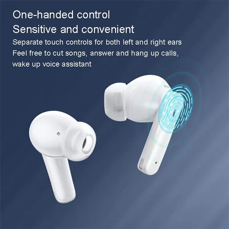 Wireless Dual Noise-cancelling Bluetooth Earphones for Music and Calls - Ivory White