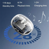 Wireless Dual Noise-cancelling Bluetooth Earphones for Music and Calls - Ivory White - Low Angle