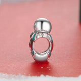 925 Sterling Silver Gingerbread Man Bracelet Charm - Side View