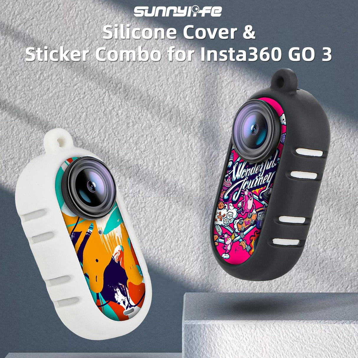 Insta360 Go 3 Silicone Case with Cooling Skin and Neck Strap - White