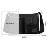 Crossbody Shoulder Bag For Casual Men Outdoor Functionality - Black - Rear View