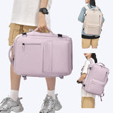 Spacious Travel Backpack For Laptops - Black - Side View