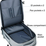 Spacious Travel Backpack For Laptops - Black - Close-Up Angle