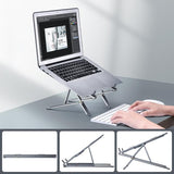 Adjustable Aluminum Laptop Cooling Bracket - Desktop - Gray - Front View