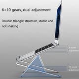 Adjustable Aluminum Laptop Cooling Bracket - Desktop - Gray - 45-Degree Angle
