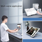Adjustable Aluminum Laptop Cooling Bracket - Desktop - Gray - Low Angle