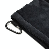 Grey Microfiber Golf Ball Cleaning Towel with Carabiner Hook - 45-Degree Angle