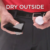 Grey Microfiber Golf Ball Cleaning Towel with Carabiner Hook - Rear View