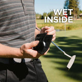 Grey Microfiber Golf Ball Cleaning Towel with Carabiner Hook - Close-Up Angle