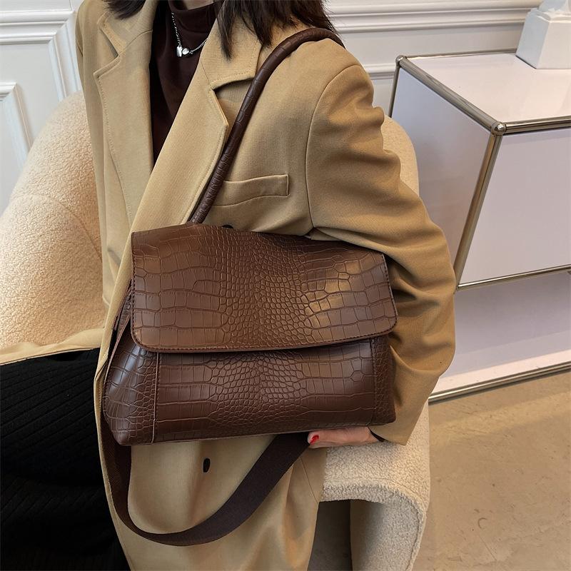 Stylish Winter Crossbody Tote For Women - Black