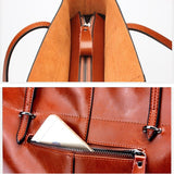 Stylish Shoulder Tote For Women - Retro Brown Horizontal Version