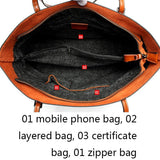 Stylish Shoulder Tote For Women - Retro Brown Horizontal Version