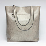Stylish Shoulder Tote For Women - Retro Brown Horizontal Version