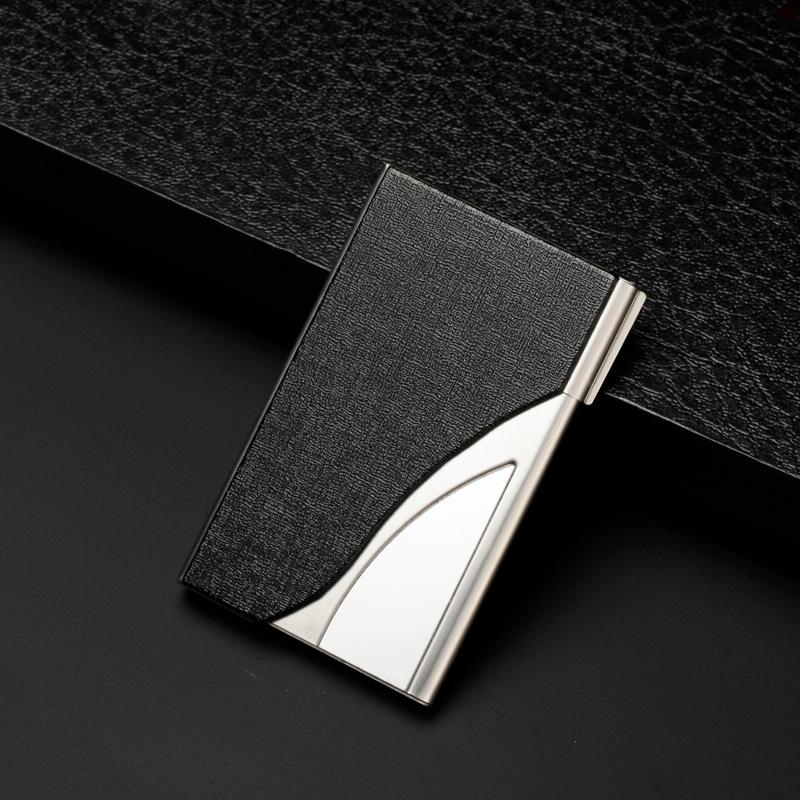 Stainless Steel Business Card Case Large Capacity - Oracle Black