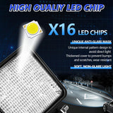 14W 9 - 30V 4 Inch Mixed Luminous Square Floodlight With Wire Set - Close-Up Angle