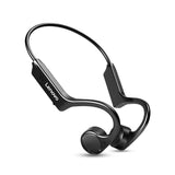 Waterproof Bone Conduction Bluetooth Earphones - Black - Front View