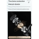 Waterproof Bone Conduction Bluetooth Earphones - Black - Side View