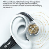 Waterproof Bone Conduction Bluetooth Earphones - Black - Top-Down View