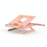 Adjustable Laptop Stand with 9 Levels of Lighting - Black - Front View