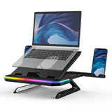 Adjustable Laptop Stand with 9 Levels of Lighting - Black - Side View