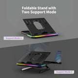 Adjustable Laptop Stand with 9 Levels of Lighting - Black - Top-Down View
