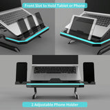 Adjustable Laptop Stand with 9 Levels of Lighting - Black - 45-Degree Angle