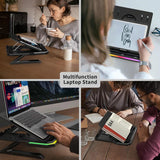 Adjustable Laptop Stand with 9 Levels of Lighting - Black - Extra Image