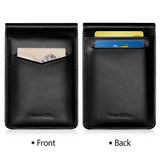Ultra Thin Rfid Card Holder For Men Secure Multi Card Id Leather Case - Black - Top-Down View