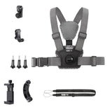 Adjustable Chest Strap with Mount and Screw - 6 In 1 Phone Clamp - Front View