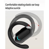 Rotatable Bluetooth Sports Earphones with Noise Reduction - Pure Black - 45-Degree Angle