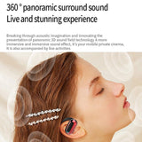 Rotatable Bluetooth Sports Earphones with Noise Reduction - Pure Black - Low Angle