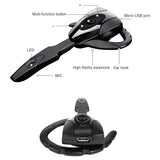 Business Bluetooth 5.0 Earphone with Hanging Ear Design - Black - Rear View