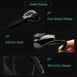 Business Bluetooth 5.0 Earphone with Hanging Ear Design - Black - Close-Up Angle