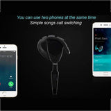 Business Bluetooth 5.0 Earphone with Hanging Ear Design - Black - Low Angle