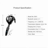 Business Bluetooth 5.0 Earphone with Hanging Ear Design - Black - Extra Image