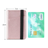 Pu Leather Phone Card Holder With Bracket Multifunctional - Black - Side View