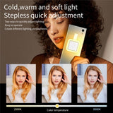 Portable Magnetic Selfie Light for Live Streaming and Skin Beauty - Black - Close-Up Angle