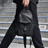 Lightweight Waterproof Men Chest Bag Cycling Shoulder Bag - Black - Top-Down View