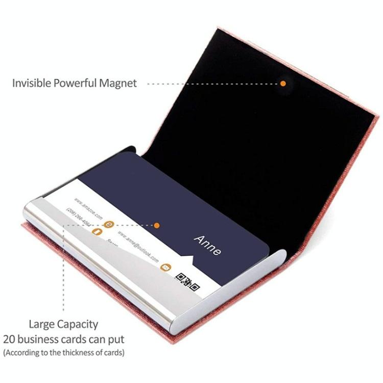 Stainless Steel Card Holder Sleek Business Accessory - Red