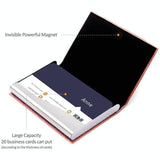 Stainless Steel Card Holder Sleek Business Accessory - Red - Side View