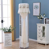 170cm Vertical Lace Air Conditioner Dust Cover - Round Column - White - Extra Image