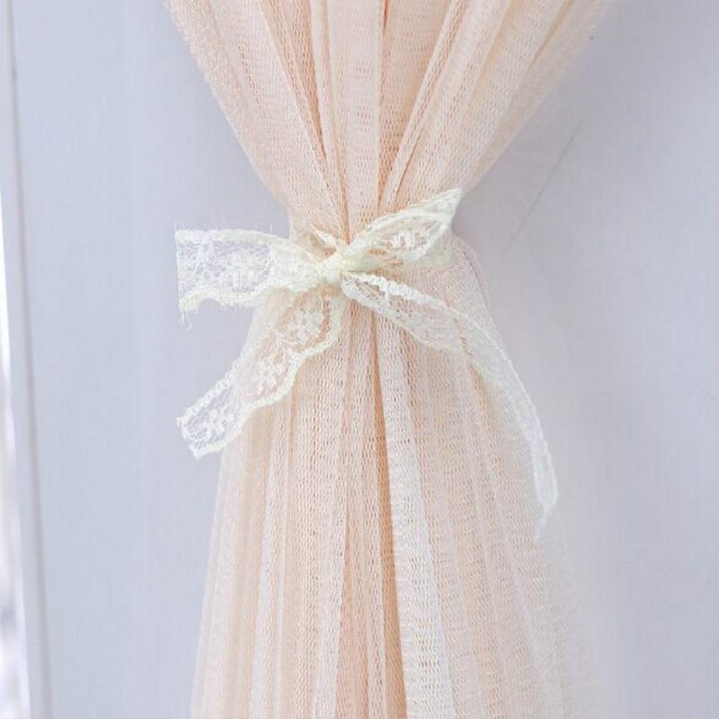 170cm Vertical Lace Air Conditioner Dust Cover - Round Column - White