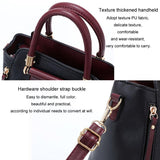 Large Capacity Women Colorblock Crossbody Bag - Black - Low Angle