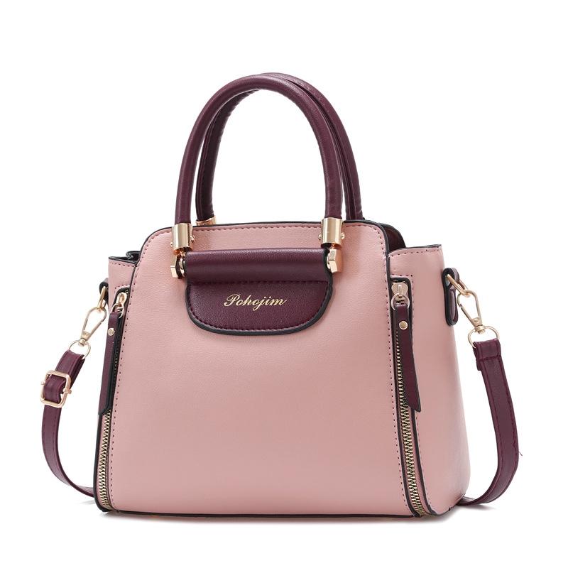 Large Capacity Women Colorblock Crossbody Bag - Black