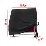 Waterproof Outdoor Table Tennis Cover - 165x70x185cm - Black / Silver - Top-Down View