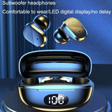 Wireless In-ear Gaming Earphones with Digital Display - Black - Side View
