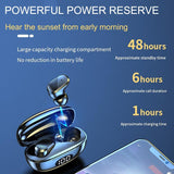 Wireless In-ear Gaming Earphones with Digital Display - Black - 45-Degree Angle