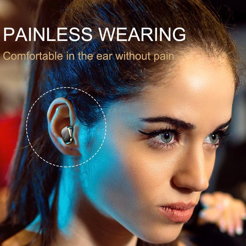 Wireless In-ear Gaming Earphones with Digital Display - Black